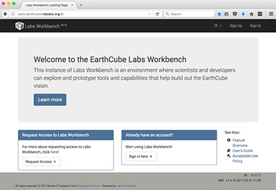 image of EarthCube Building Blocks homepage